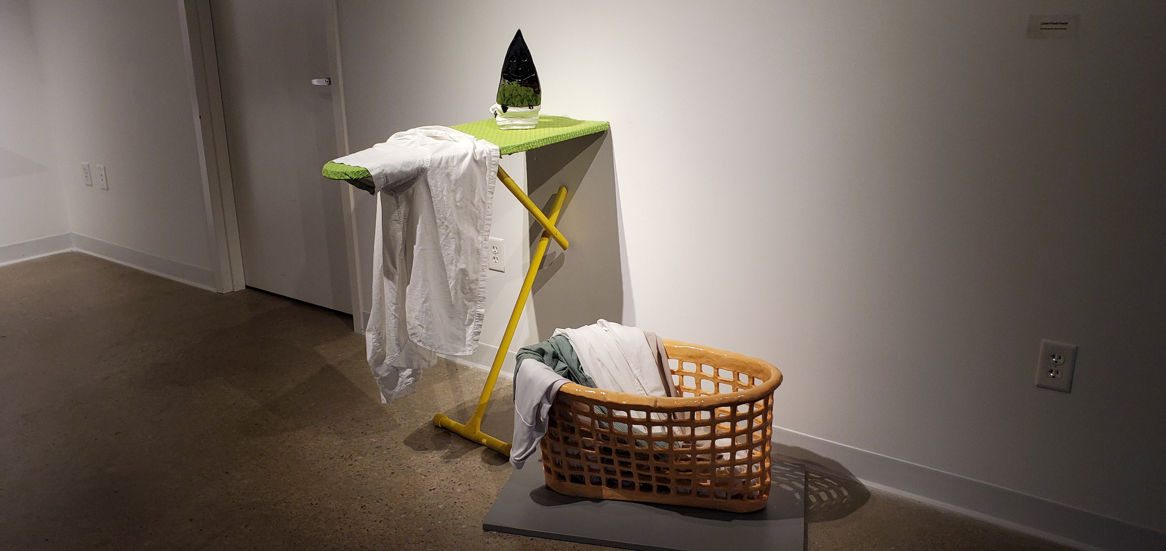 ironing board and basket sculpture