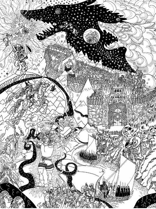 detail of graffic print