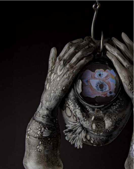 detail of glass sculpture