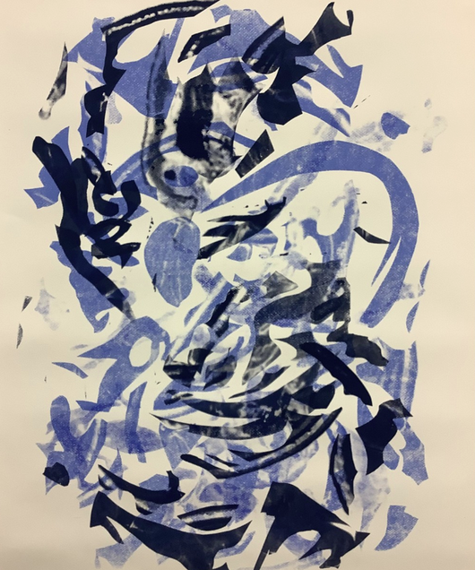 blue and black abstraction